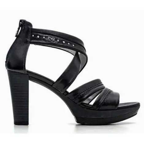 Nero Giardini Sandal High Hell Woman Leather Item P615520D 100 Black