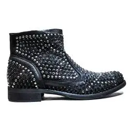Illusion Women's Low Heel Ankle Boots Black FB256