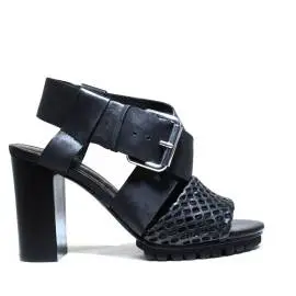 La Femme Plus Sandals Women High Heel Art. LA1-6 Calf Black Suede Black Toile