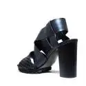 La Femme Plus Sandalo Donna Tacco Alto Art. LA1-6 Calf Black Toile Camoscio Black