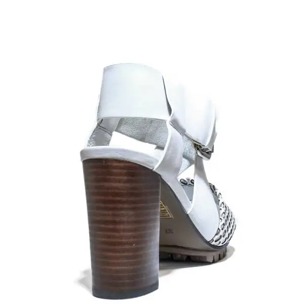 La Femme Plus Sandalo Donna Tacco Alto Art. LA1-6 Calf Black Toile Camoscio White
