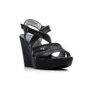 Nero Giardini Sandal wedges Woman Leather Item P615580D 100 black