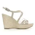 Nero Giardini Sandal Woman With High Wedge Leather Item P615591D 701 Moonlight
