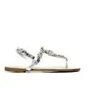 RoccoBarocco RBSC1BP02 SILVER thong sandals jewel