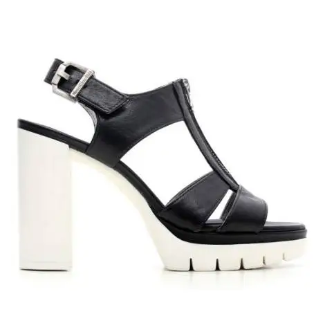 Nero Giardini Sandal High Hell Woman Leather Item P615730D 100 Black
