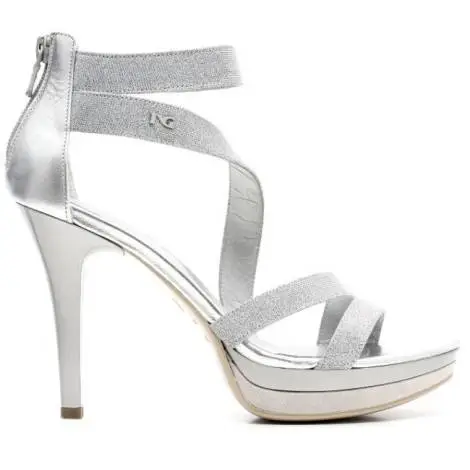 Nero Giardini Elegant Women High Heel Sandals Leather Item P615771DE 705 Silver