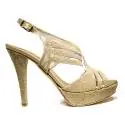 Joel Sandals Elegant Women High Heel Satin Platinum A398