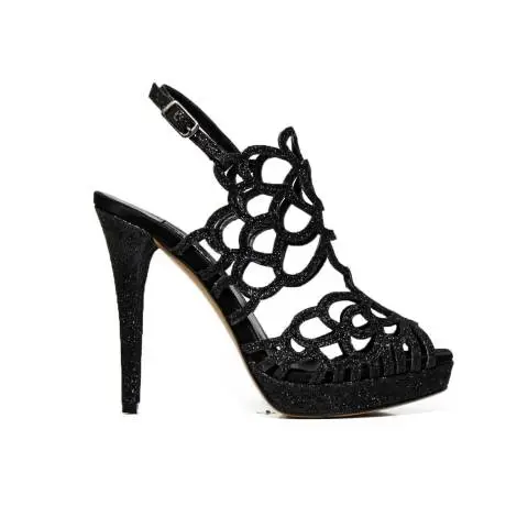 Elegant high-heeled sandal Albano 7206 GLITTER BLACK
