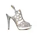 Elegant high-heeled sandal Albano 7206 GLITTER SILVER
