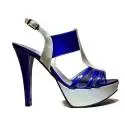 Joel Sandals Elegant Women High Heel A336 Blue Silver