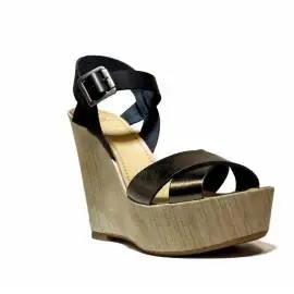 Fornarina Heel Wedge Sandals Woman With Art. PEFBX8943WHMA100 Black Steel