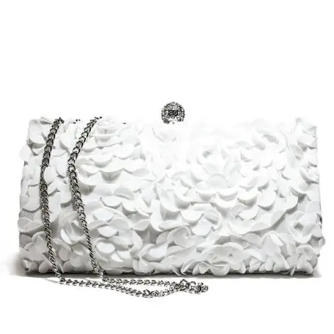 Ikaros borsa gioiello donna pochette floreale A2839BIAN Bianco
