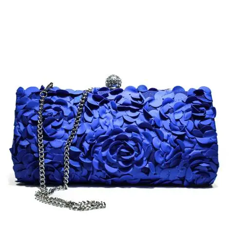 Ikaros borsa gioiello donna pochette floreale A2839BLUET Blu