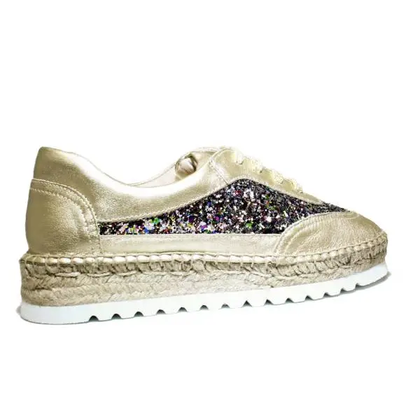 Viguera Sneakers Donna Con Zeppa Bassa 1310215235091 Deportivo Glitter Multi+Baby Platino