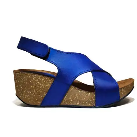 Bio Natural Wedge Medium Women Sandals Art. 110 Blue