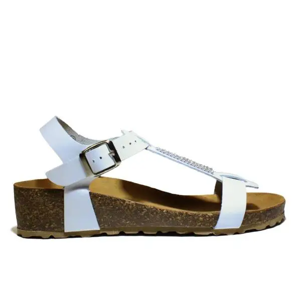 Womens White Wedge-Heeled bio Wedge Sandals Made in Italy