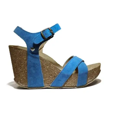 Onyx Women's Sandals Wedge Heel Art. AG 337 Band In. Blue Crust