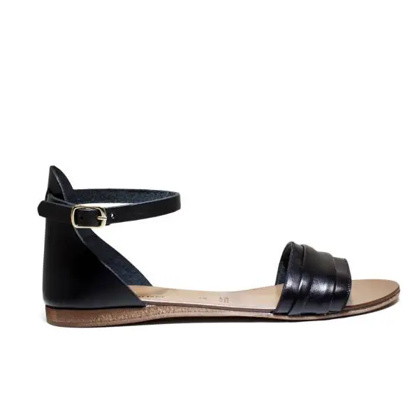 Scarpine Italiane Sandals Low Woman Plissè z.10 Black
