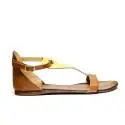 Scarpine Italiane Sandals Low Woman Triangle z.10 Leather Pit Yellow