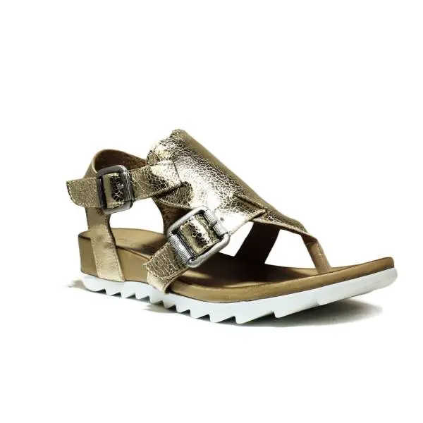 Bueno Shoes Sandalo Donna Zeppa Bassa E609 A401 Oro