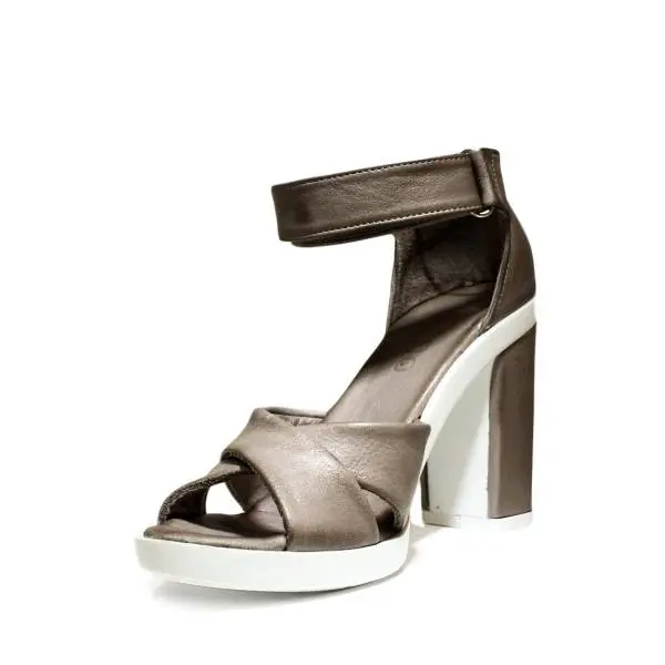Bueno Shoes Sandalo Donna Tacco Alto VINE A569 Darkstone