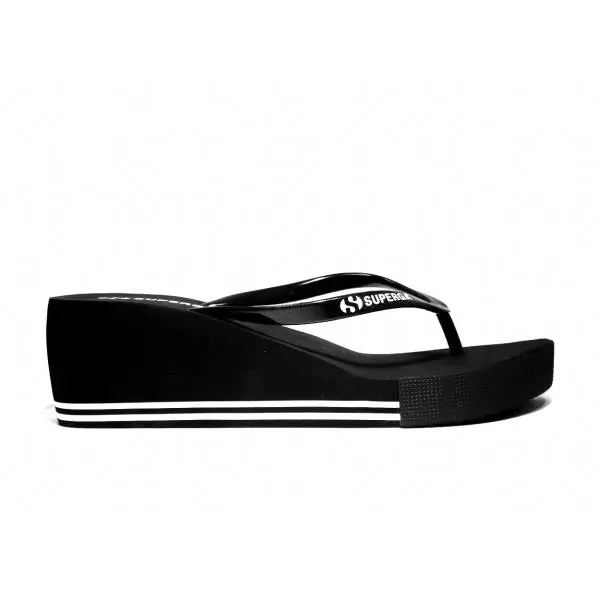 Superga Sandalo Donna Zeppa Bassa Art. S24G035 Nero