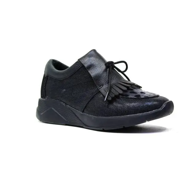 lee roy sneakers in pelle donna colore nero L381 BLACK