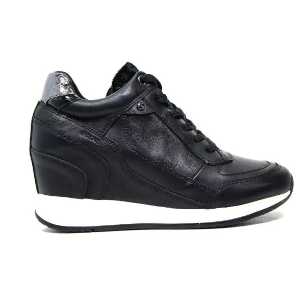 Geox D Nydame A Sneakers Donna Zeppa Alta 00085 C9997 D HYDAME A - NAPPA BLACK