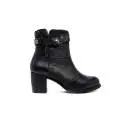 Polvere ankle boots woman low heel M17 / R black calf leather