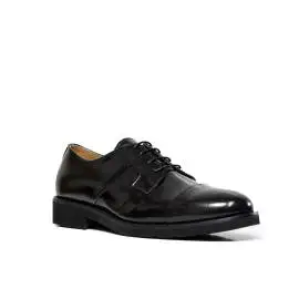 B. Young laced up shoe elegant man ART. 725 ABRASIVATO BLACK with laces Italian brand
