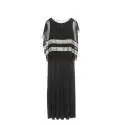 Sweet Lola long dress with pleated SC59 9543 AI17 black, polyester and elastane