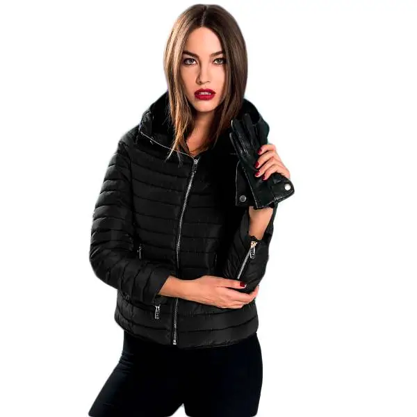 EDAS PAOLISI short woman down jacket with zip, polyamide black