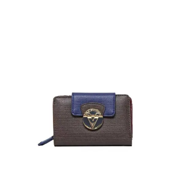 Mario Valentino wallet VPS1EY146 OPERA woman in brown leather, blue and burgundy