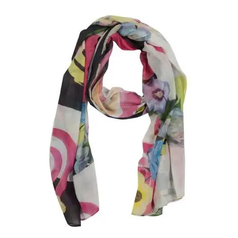 Desigual scarf 41W5729 2000 with floral prints and signature desigual, multicolored
