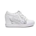 Guess white sneaker with lace and inner wedge model number FLFIN1 LAC12