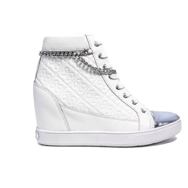 Guess white sneaker with inner wedge article FLFRI1 LEA12 WHITE furia leather