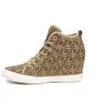 Guess beige sneaker with logo fabric and inner wedge article FLJIL1 FAL12