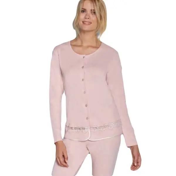 Andra pajamas women Art. 7724 pink with lace details