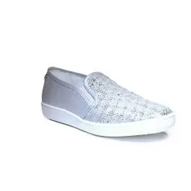 Keys sneaker loafers for women with pailletes silver color article 5051
