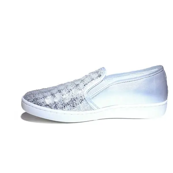 Keys sneaker loafers for women with pailletes silver color article 5051