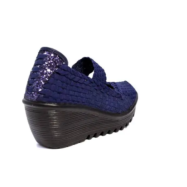 Woz ballet pumbs blue with elastic and wedge article UP323