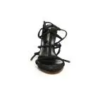 Francesco Milano sandal with slave laces and high heel black color article N16-3G-NEY