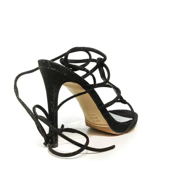 Francesco Milano sandalo con laccio alla schiava e tacco alto colore nero N16-3G-NEY