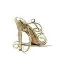 Francesco Milano sandal with slave laces and high heel in platinum color article N16-3G-PLY