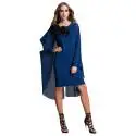 EDAS Luxury Scricco short dress blue color, with cape