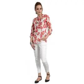 EDAS Ghila shirt with floral print white and red