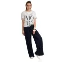 EDAS PONSIO trousers women pleated shiny blue color