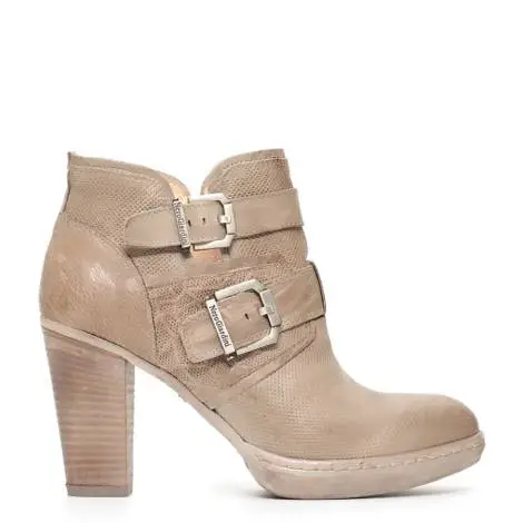 Nero Giardini women ankle boot with two buckles and high heel champagne color article P717142D 439