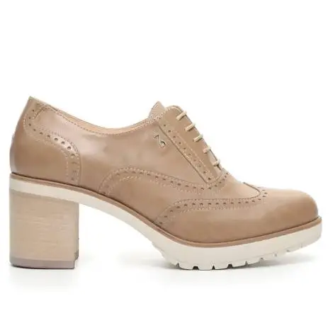 Nero Giardini wingitip shoe for women in leather Tortora color article P717200D 406 DREAM TORTORA TR NARA 7357 LATTE+G