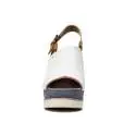 Wrangler WL171683 51 sandalo donna con dorso piede coperto, color bianco, cognac e blu